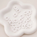 White wavy acrylic round spacer beads for handmade DIY jewelry and necklace crafting - 16mm (5 Pieces/Pack) / White