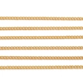 Golden Cuban link curb chains in polished finish for handmade DIY necklace jewelry making - 1 Meter/Pack / 2.5mm Gold