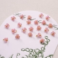 Mini lily of the valley resin flower charms in iridescent pink for DIY jewelry making - Three-Petal Flower / 5 Pieces/Pack (6mm) / Phantom Pink