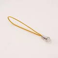 Golden woven phone strap with silver metal ring connector for DIY accessories - Gold Thread