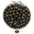 Oval black acrylic bead with vintage gold geometric carvings for DIY jewelry making - Oval Style