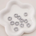Irregular silver matte acrylic beads in flower plate for DIY jewelry making - 16mm (5 Pieces/Pack) / Matte Silver
