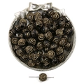 French vintage acrylic black and gold rose patterned beads for DIY jewelry making - Double-sided Rose Round Style