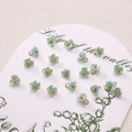 Light blue resin lily of the valley flower pendants with gold centers for DIY jewelry making - Three-Petal Flower / 5 Pieces/Pack (6mm) / Fantasy Blue