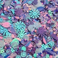 Assorted mixed shapes sequins in purple and teal tones for DIY crafts and handmade decor - Purple Shaped Sequins (Spec 2)