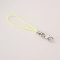 Fluorescent yellow braided polyester phone strap with silver lobster clasp and metal cap - Fluorescent Green With Lobster Clasp