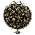 Vintage acrylic black and gold sun pattern beads for DIY jewelry and necklaces - Small Round Flower Style