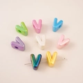 Bunte V-förmige Acryl-Buchstabenperlen mit Perlglanz-Effekt für DIY-Handwerk - Buchstabe V Stil (V)