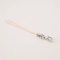 Pink and orange woven polyester phone strap with silver alloy lobster clasp - Nude Pink With Lobster Clasp