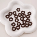 Deep coffee brown acrylic irregular ring beads for DIY jewelry making in a white bowl - Dark Coffee