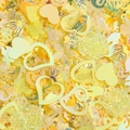 Yellow assorted DIY sequins kit with glitter hearts and flowers for handmade accessories - Yellow Shaped Craft Sequins