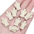 Perle d'angelo in acrilico crema con incisione dorata per collane e bracciali fai-da-te - Perlina ad Angelo