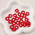 Vibrant red wavy acrylic spacer beads for DIY jewelry and necklace making - Red