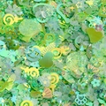 Green assorted sequins kit featuring hearts, stars, and daisies for DIY crafts decoration - Green Shaped Sequins Set