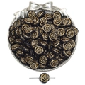 Acrylic black and gold rose flower beads for DIY bracelet jewelry making craft - Double-sided Rose Flat Style