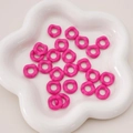 Bright pink wavy acrylic beads for DIY necklaces and jewelry making accessories - Rose Red