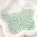 Pale mint green oval pearls with a pearlescent finish for DIY jewelry crafting - 4x7mm (10g/Pack, Approx. 52 Pcs) / Light Green