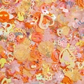 Colorful mixed shaped sequins with heart and star patterns for DIY crafts and art - Orange Pink Shaped Sequins Set