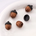 Handmade sandalwood pine cone pendant with screw-top storage for DIY necklaces - Ebony With Guibourtia Style (02#) / 1 Piece/Pack (21x31mm, Approx 1.2mm Hole)