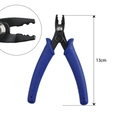 Blue 13cm handle hair extension pliers with serrated jaws and spring design - Blue Handle Beading Pliers