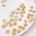 Ciondolo rotondo dorato in acciaio inossidabile con foro per gioielli fai da te e incisione - Rotondo / 10mm (5 Pezzi/Confezione) / Oro
