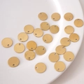 Pendenti tondi dorati in acciaio inossidabile con fori preforati per gioielli fai da te - Rotondo / 12mm (5 pezzi) / Oro