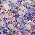 Iridescent mixed shapes DIY sequins including shells stars and hearts in pastel colors - Purple Starry Night Sequins