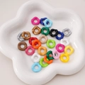 Vibrant multicolored wavy acrylic beads in ceramic tray for DIY jewelry making - Random Mixed Colors