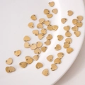 Ciondoli a cuore in acciaio inossidabile dorato lucido per creazione gioielli DIY - Cuore / 7x6.5mm (5 Pezzi/Confezione) / Oro