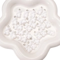 White acrylic cartoon bear charms with silver metal rings for DIY jewelry making - 11x21mm (5 Pieces) / White