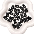 Polished black acrylic gummy bear charms with silver jump rings for DIY jewelry making - 11x21mm (5 Pieces) / Black
