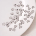 Ciondoli a forma di cuore in acciaio inossidabile lucido per gioielli fai-da-te - Cuore / 7x6.5mm (20 Pezzi/Confezione) / Color Acciaio