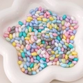 Pastel macaron color oval glass rice beads with pearl finish for DIY jewelry - 4x7mm (10g/Pack, Approx. 52 Pcs) / Random Mixed Colors