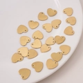 Ciondoli a cuore dorati in acciaio inossidabile lucido per gioielli DIY con foro superiore - Cuore / 14x13mm (5 Pezzi/Confezione) / Oro