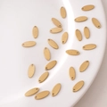 Ciondolo ovale in acciaio inossidabile oro lucido con foro singolo per gioielli fai-da-te - Ovale Foro Singolo / 5x12mm (5 Pezzi/Confezione) / Oro