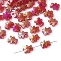 Faceted bear-shaped glass beads in gradient red and pink AB color for DIY jewelry - 10Pcs/Pack / Red