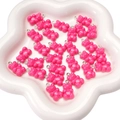 Bright pink resin gummy bear pendant for DIY jewelry with silver metal loop - Rose Red