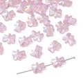 Light pink faceted bear glass beads with AB iridescent finish for DIY jewelry crafts - 10Pcs/Pack / Pink
