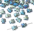 8x10mm iridescent bear-shaped faceted crystal glass beads for DIY jewelry making - 10Pcs/Pack / Green