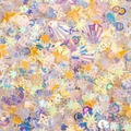 Iridescent mixed shapes sequins featuring stars and shells for DIY crafts and accessories - Yellow Iridescent Deco Set