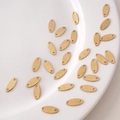 Connettori ovali placcati in oro lucido con doppi fori per la creazione di gioielli - Ovale Doppio Foro / 5x12mm (5 Pezzi/Confezione) / Oro
