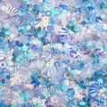 Iridescent holographic mixed shape sequins in blue-purple for DIY jewelry and crafts - Blue Iridescent Deco Set
