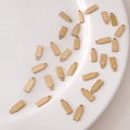 Forniture per gioielli fai da te ciondoli rettangolari in acciaio inox oro opaco - Barra Foro Singolo / 4x11mm (5 Pezzi/Confezione) / Oro