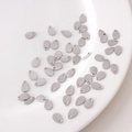Pendenti a goccia in acciaio inossidabile argento con foro per gioielli fai da te - Goccia d'acqua / 5x8mm (20 Pezzi/Confezione) / Color Acciaio