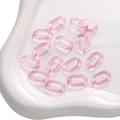 Roze doorschijnende acryl open kettingring voor DIY handgemaakte sieraden en accessoires - Transparante U-vorm Gesp / 50 Stuks / Roze