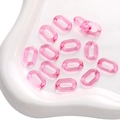 Roze doorschijnende acryl kettingringen voor doe-het-zelf kettingen en handgemaakte sieraden - Transparante U-vorm Gesp / 50 Stuks / Rozerood