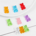 Perline colorate a forma di orsetto in acrilico 18x12mm per creazione gioielli fai da te - Orso con Foro Orizzontale (Colori Misti Casuali) / 18x12mm (20 Pezzi/Confezione)
