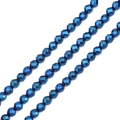 Metallic blue faceted hematite beads for DIY handmade bracelets and jewelry making - Navy Blue