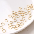Goldene offene Biegeringe aus Edelstahl für DIY Schmuckherstellung und Armbänder - 1.0x8mm (10 Stück/Packung)