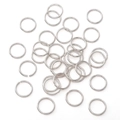 Polierte Edelstahl-Biegeringe in Silber für DIY-Schmuckherstellung und Handwerk - 1.0x10mm (200 Stück/Packung)
